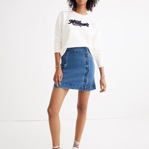 Stretch Denim A-Line Mini Skirt: Asymmetrical Edit